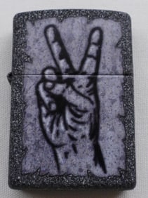 2001 Graffiti Peace Design Iron Stone Zippo Sealed