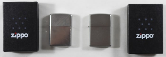 Sealed 2012 And 2016 Silver Plated Zippo