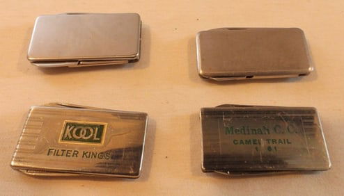 4 Silver Tone Money Clip Knife