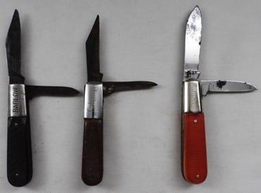 (3) Barlow Folding Pocket Knives