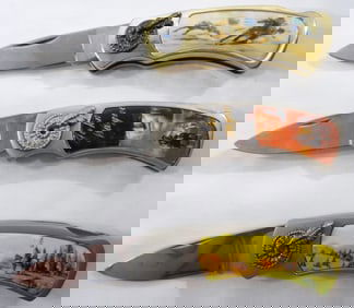 (3) Decretive Lock-Back Knives