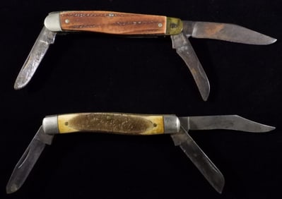 Lot Of Two Older Three-Blade Pocket Knives