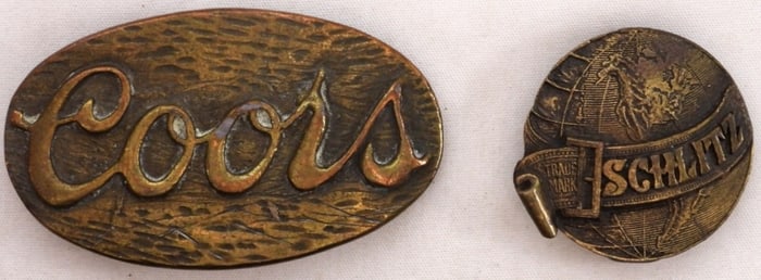 Mixed Lot Of 2 Beer Belt Buckles