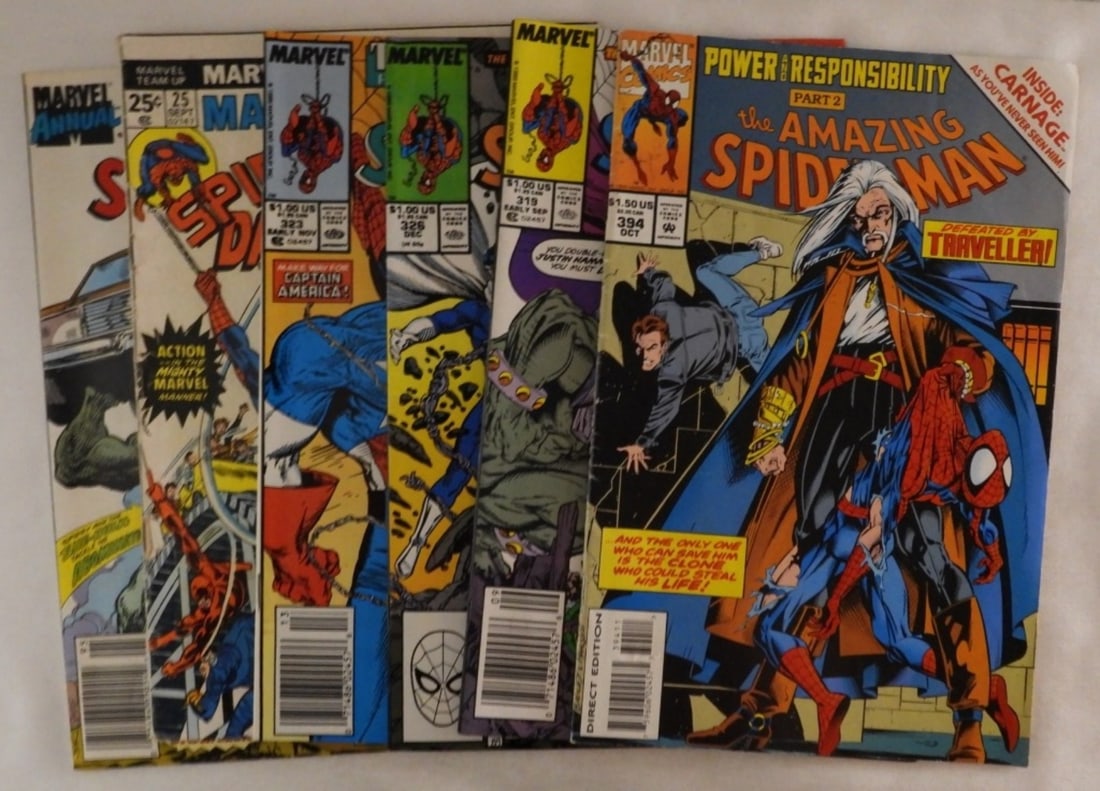Six Marvel The Amazing Spider-Man: 1974 Sept. 25, 1989 #23, 319, 323,326, and 394