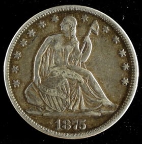1875 Seated Half Dollar