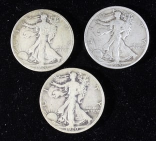 (3) 1920 Liberty Walking Half Dollar