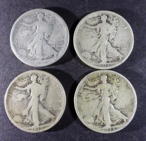 (4) Better Date Liberty Walking Half Dollar