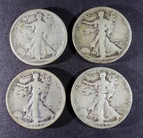 (4) Better Date Liberty Walking Half Dollar