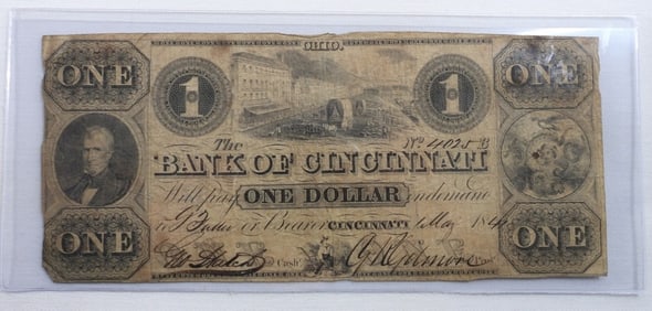 1841 Bank of Cincinnati $1 Large Bill