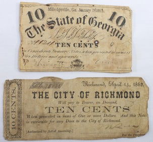 (2) Ten Cent Notes 1862-63