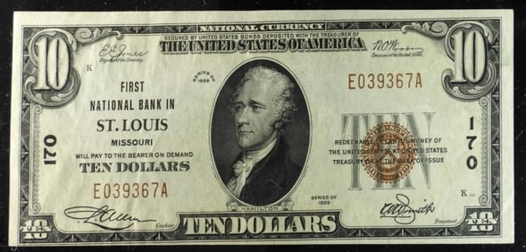 1929 Series $10 St.. Louis Missouri