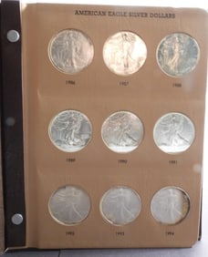 (36) American Eagle Silver Dollars in Book