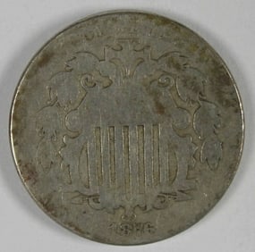 1876 SHIELD NICKEL
