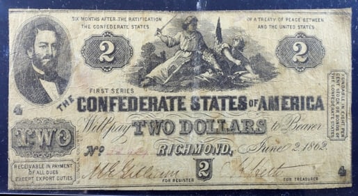 1862 Series $2 Richmond, IN Obsolete