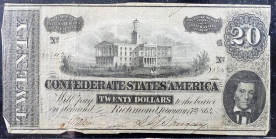 1864 $20 Confederate States America