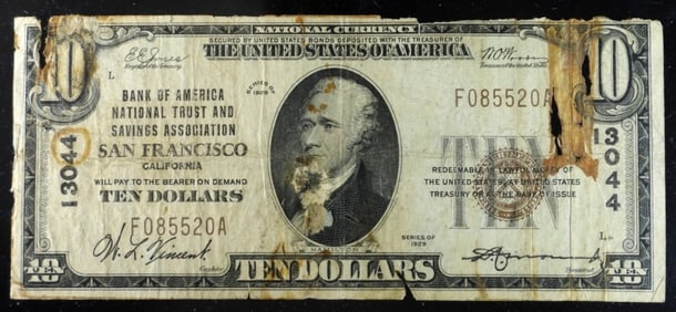 1929 Series $10 San Francisco CA