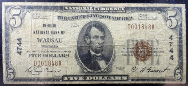 1929 $5 Wausau, Wisconsin Obsolete