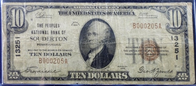 1929 Series $10 Souderton, PA Obsolete