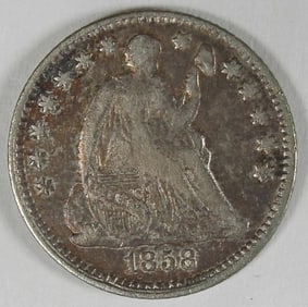 1858 SEATED LIBERTY HALF DIME
