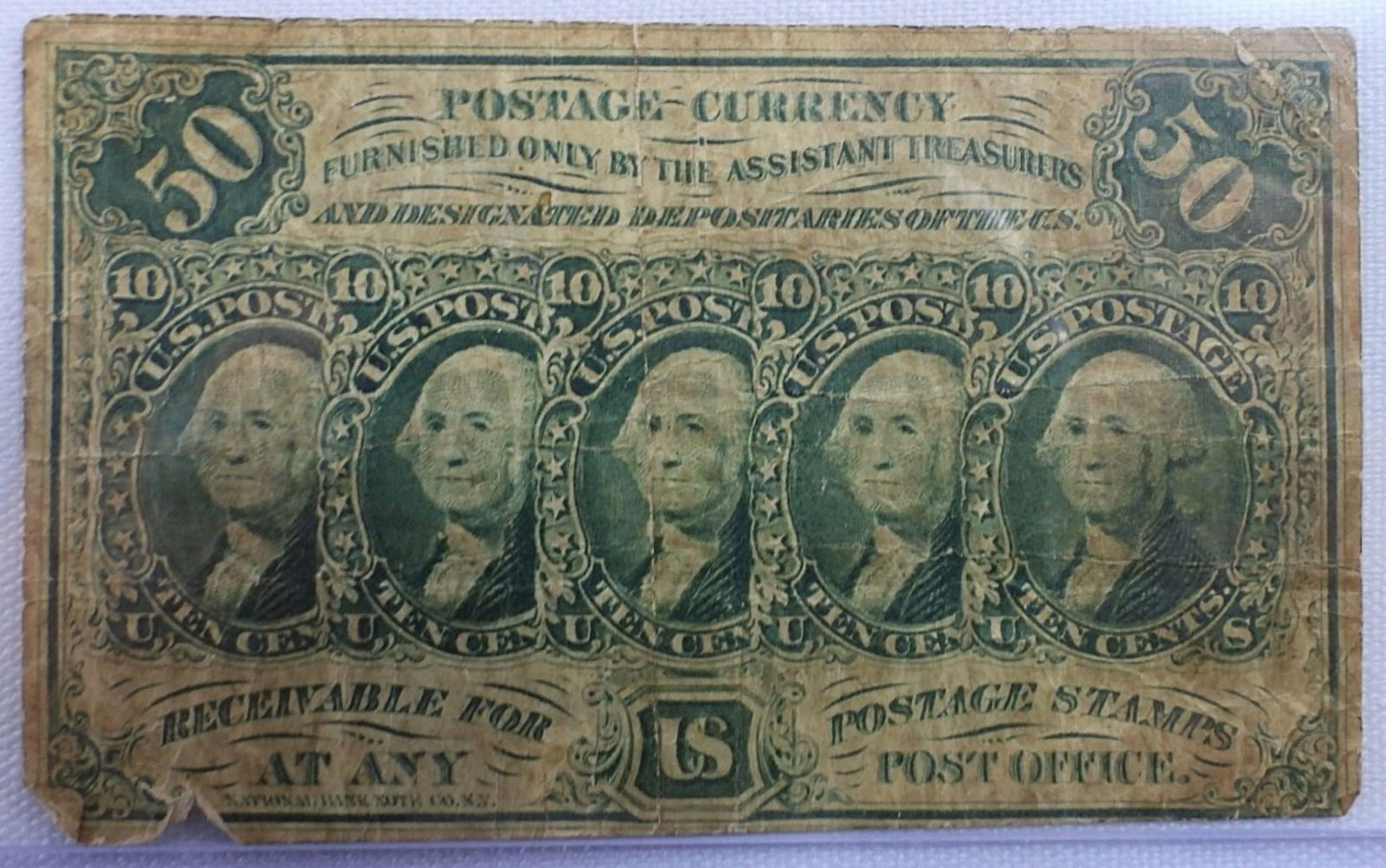 50 Cent Postage Currency, 1862 (1 of 2)