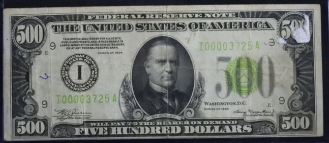 1934 Series Five Hundred Dollar