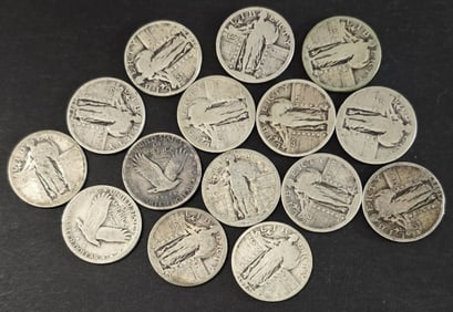 15 Standing Liberty Quarters