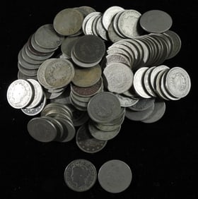 100-Liberty "V" Nickels
