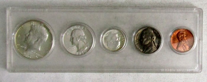 1964 Year Set In Whitman Plastic Holder