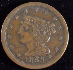1853 Classic Head Half Cent VF