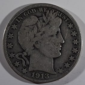 1913-D Barber Half Dollar