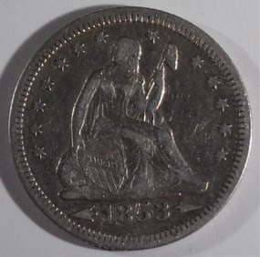 1853 Liberty Seated Variety 2 Quarter