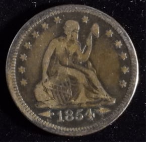 1854 Liberty Seated Quarter