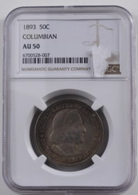 1893 50C Columbian NGC AU 50