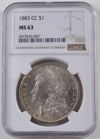 1883 CC Morgan Dollar NGC MS 63