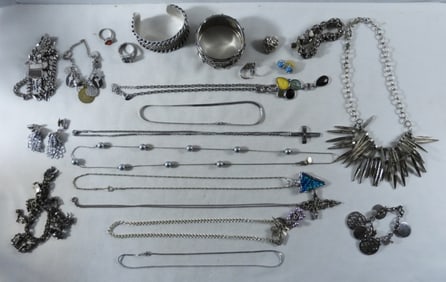 Assorted Silver-Tone Jewelry Lot
