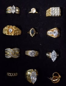 12 Gold-Tone Rings