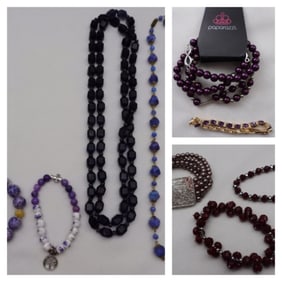 Purple (10) Bracelets & (2) Necklaces