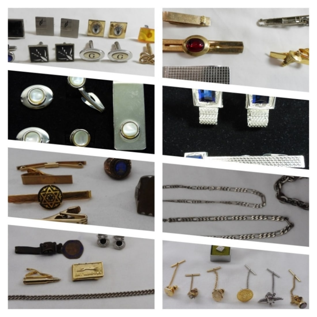 Men's Mixed Lot: Tie Clips, Cufflinks, Tie-Tacks, and more