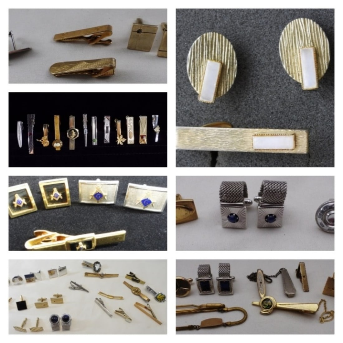 Men's Mixed Lot: Tie Clips & Cufflinks