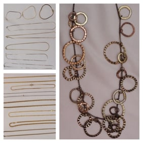 (13) Mixed-Tone Chains & (3) Bracelets