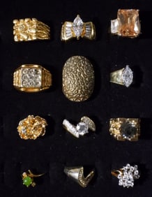 12 Gold-Tone Rings