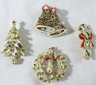 4 Christmas Brooches