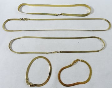 Gold-Tone Herringbone Jewelry