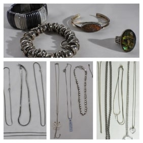 Beautiful Silver-Tone Necklace Lot