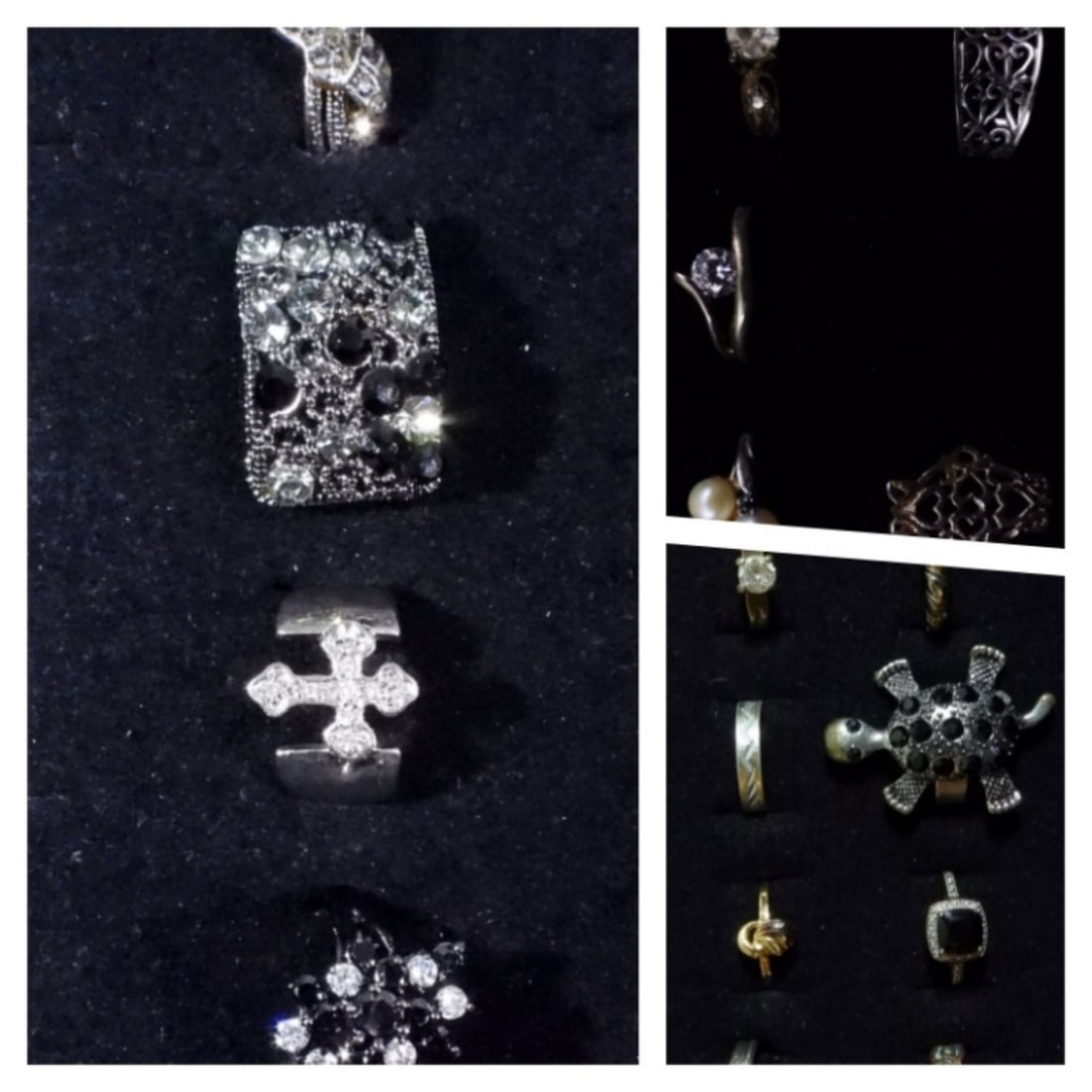 17 Mixed-Tone Rings: 17 rings, different tones, styles and sizes