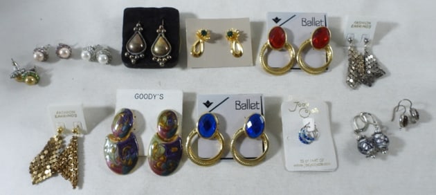 12 Pairs Of Post Earrings