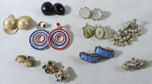 10 Pair of Clip-On & Screw-On Earrings