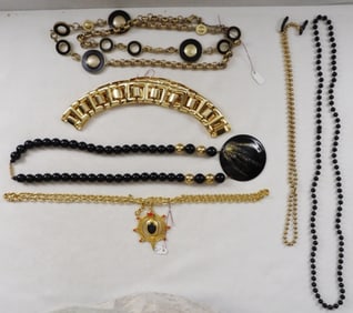 6 Black & Gold-Tone Necklaces