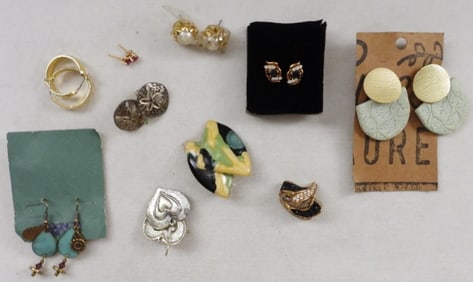 10 Pair Of Post Earrings