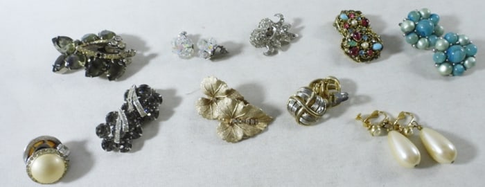 10 Pair Of Clip-On Earrings